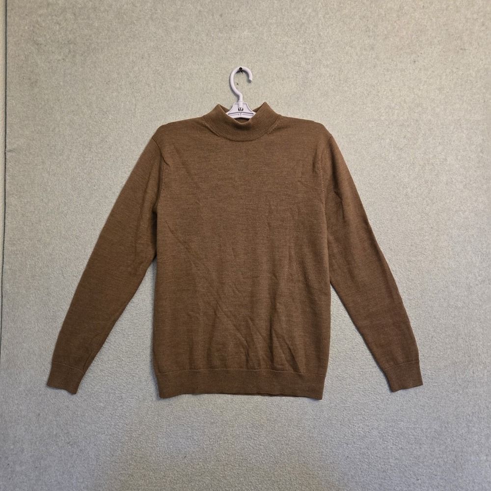 Murano Men Sweater M Brown Long Sleeve Merino Wool Old Money Preppy